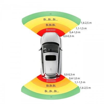Bilde av EINPARTS EPP8100 SILVER System for parkeringsassistent foran og bak med akustisk alarm 4