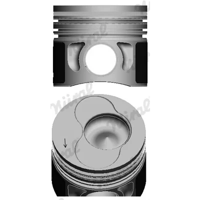Bilde av NÜRAL 87 114900 35 Motorstempel 79,5 for sylinder 3, 4 med hylse boltnut, kjølekanal, kolberingbærer, trapesstempelstang