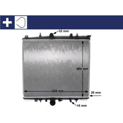 Bilde av MAHLE ORIGINAL CR 1435 000S Radiator 464 538 26 Kjøleribber loddet PEUGEOT: 807