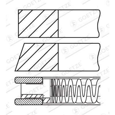 Bilde av GOETZE ENGINE 08 433900 00 Stempelringsett 76,5 VOLKSWAGEN: Touran I, Polo V Hatchback, Sharan II