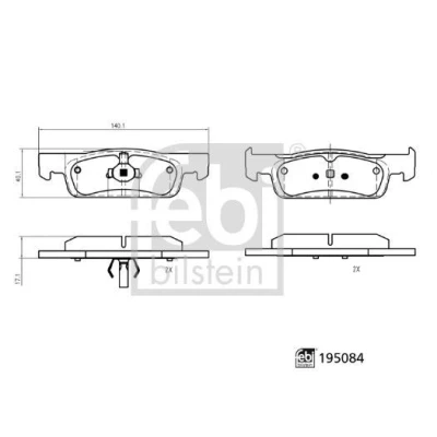 Bilde av Bremseklosser sett FEBI BILSTEIN 195084