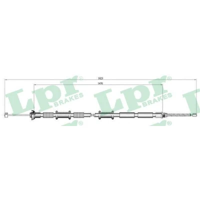 Bilde av Kabel, parkeringsbremse, Bak, Venstre Lpr C0167B fiat doblo minibus, minivan OE 46766308, 46766309