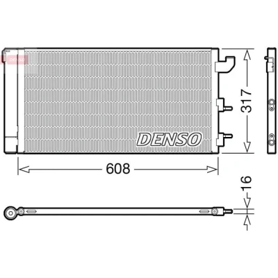 Bilde av DENSO DCN09144 Kondensator med tørker R 134a FIAT: Panda II Hatchback