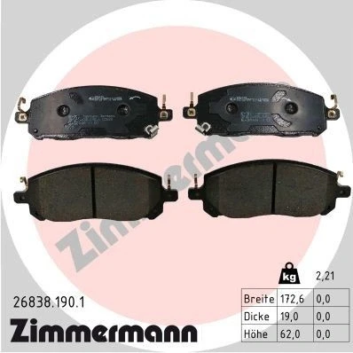 Bilde av ZIMMERMANN 26838.190.1 Bremseklosser med akustisk slitasjevarsel