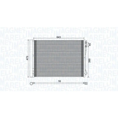Bilde av MAGNETI MARELLI 350203781000 Kondensator med tørker 643x473x16 473 643 16 BMW: 5 Touring, 7, Sedan