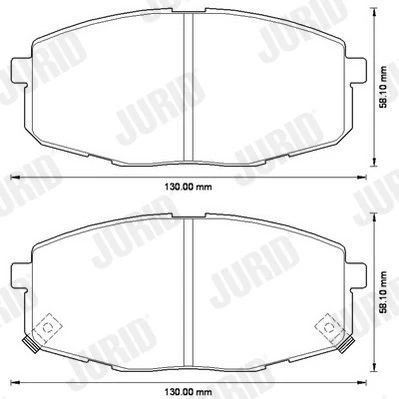 Bilde av Jurid 572577JC Bremseklosser White Low Dust keramikk med akustisk slitasjevarsel HYUNDAI: i30 I Stasjonsvogn, Hatchback