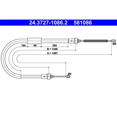 Bilde av ATE 24.3727 1086.2 Bremsekabel 1497