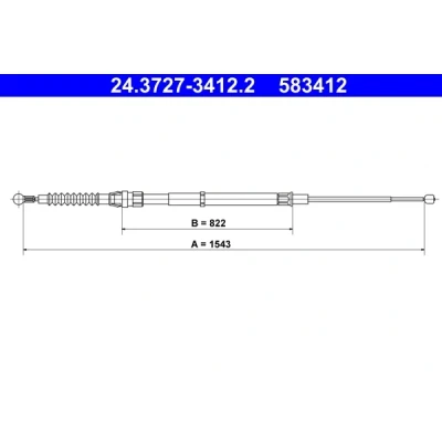 Bilde av ATE 24.3727 3412.2 Bremsekabel 1717