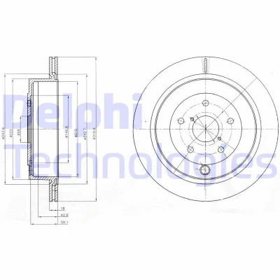 Bilde av DELPHI BG4267 Bremseskiver 320 18 5 ventilert oljet ubehandlet uten hjullager, ABS sensorring SUBARU: Tribeca