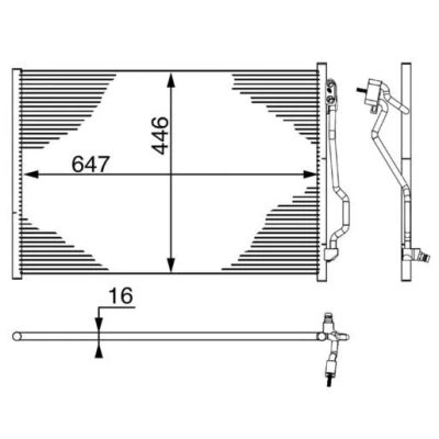 Bilde av MAHLE ORIGINAL AC 6 000S Kondensator uten tørker 662, 667