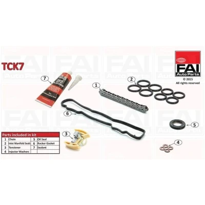 Bilde av FAI AutoParts TCK7 Registerkjedesett med tetning, uten tannhjul simplex, Boltkjede MINI: Hatchback, Clubman, MAZDA: 3 PEUGEOT: 3008 I