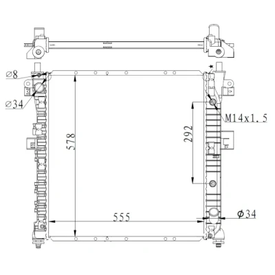 Bilde av Radiator, motorkjøling, ssangyong kyron, 2131009251, 2131009252, 2131009253
