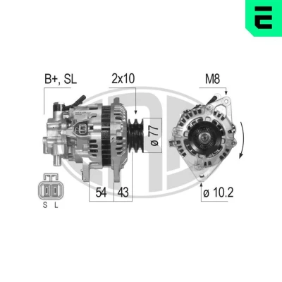 Bilde av ERA 210018A Dynamo 14V 75A MITSUBISHI: PAJERO 2, L200 III Pick up