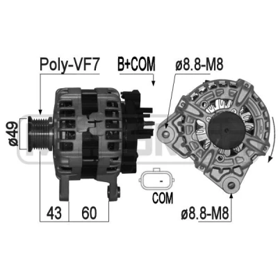 Bilde av Dynamo, lada,nissan,opel,renault,vauxhall, 1202452, 23100 4BE0A, 4BE0B, 8633R, 93868641, 95519888