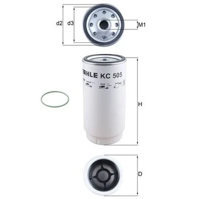 Bilde av MAHLE ORIGINAL KC 505D Drivstoffilter Påskruingsfilter
