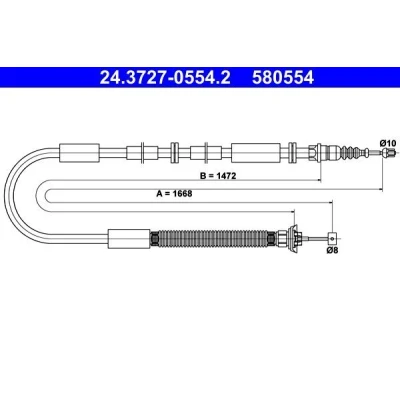 Bilde av ATE 24.3727 0554.2 Bremsekabel 1668