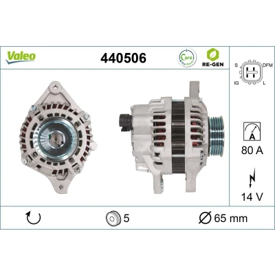 Bilde av VALEO 440506 Dynamo 14V 80A HONDA: CIVIC 8 Hatchback, Jazz 2