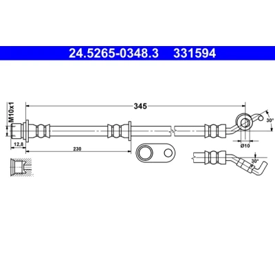 Bilde av Bremseslange, Venstre bakaksel, toyota auris, auris kombi, avensis sedan, 90947 W2040