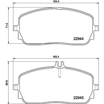 Bilde av MINTEX MDB4110 Bremseklosser klargjort for slitasjeindikator med bremsecaliperskruer tilbehør MERCEDES BENZ: A Klasse, GLE, GLB