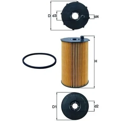 Bilde av MAHLE ORIGINAL OX 205/2D Oljefilter Filterinnsats LAND ROVER: Discovery 4, 3, Range Rover Sport, CITROËN: C5 III Stasjonsvogn, 3