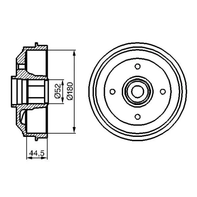 Bilde av BOSCH 0 986 477 113 Bremsetrommel med hjullager 212 bakaksel PEUGEOT: 309 II Hatchback