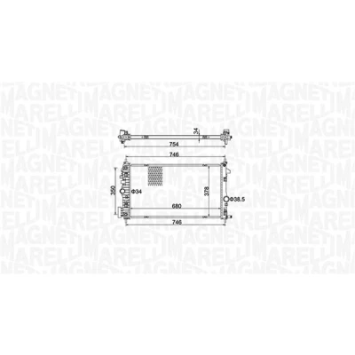 Bilde av MAGNETI MARELLI 350213152300 Radiator 680 378 34 Kjøleribber satt sammen mekanisk OPEL: Insignia A Sports Tourer, Hatchback
