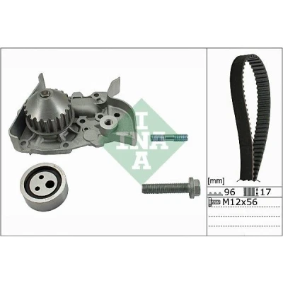 Bilde av INA 530 0191 30 vannpumpe + Registerreimsett med RENAULT: Kangoo I, I Express, MEGANE 1