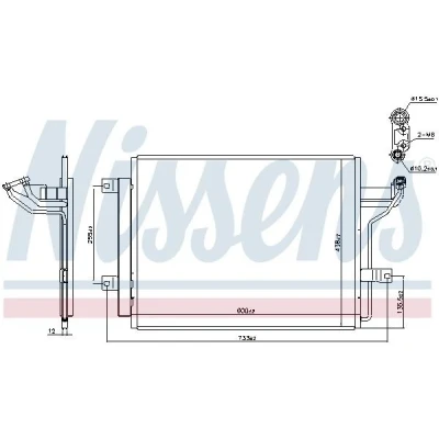 Bilde av NISSENS 940909 Kondensator med tørker Aluminium 600 R 134a