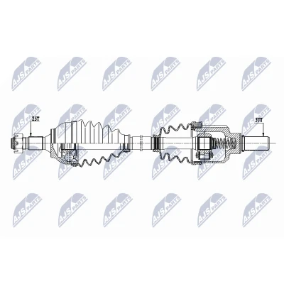 Bilde av NTY NPW CT 077 Drivaksel framaksel venstre 600 PEUGEOT: 3008 I, 308 I SW, 5008 CITROËN: DS4 Hatchback
