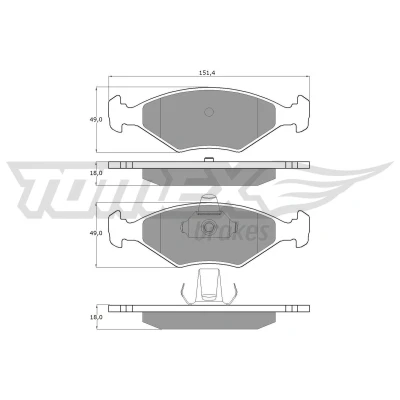 Bilde av TOMEX brakes TX 10 793 Bremseklosser framaksel