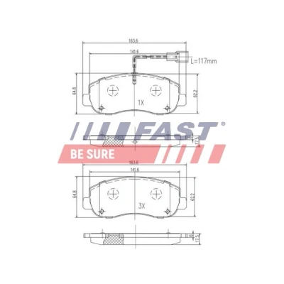 Bilde av FAST FT29536 Bremseklosser framaksel med integrert slitasjesensor RENAULT: MASTER 3 Kasten, 3, Bus, OPEL: Movano B Minibuss