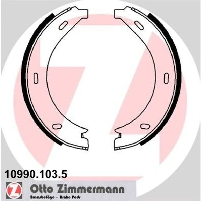 Bilde av ZIMMERMANN 10990.103.5 Handbromsbackar Bildet viser leveranseinnholdet MERCEDES BENZ: Vito Minibuss