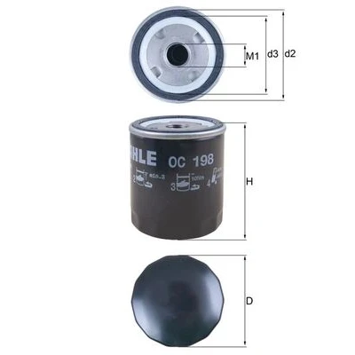 Bilde av MAHLE ORIGINAL OC 198 Oljefilter med en retursperreventil Påskruingsfilter