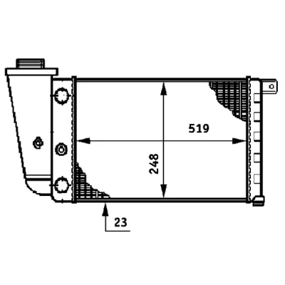 Bilde av MAHLE ORIGINAL CR 617 000S Radiator for kjøretøy uten luftkondisjonering 519 248 23 Kjøleribber satt sammen mekanisk