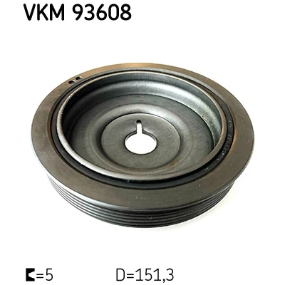 Bilde av SKF VKM 93608 Remskive Veivaksel 151,3mm 6 NISSAN: Qashqai / Qashqai+2 I, RENAULT: SCENIC 3