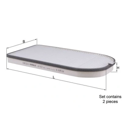 Bilde av MAHLE ORIGINAL LA 613/S Kupéfilter Partikkelfilter 368,0 181 35,0 BMW: 7