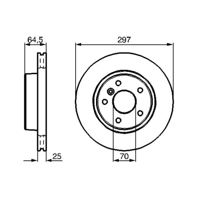 Bilde av BOSCH 0 986 478 483 Bremseskiver 297 25 5 120 ventilert, innvendig ventilert oljet LAND ROVER: Range Rover 2