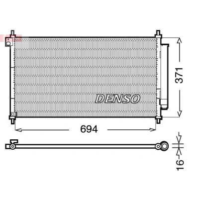 Bilde av DENSO DCN40012 Kondensator med tørker R134a
