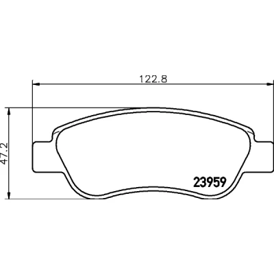 Bilde av HELLA 8DB 355 012 141 Bremseklosser ikke klargjort for slitasjeindikator med bremsecaliperskruer tilbehør CITROËN: C1 I, II, TOYOTA: Aygo