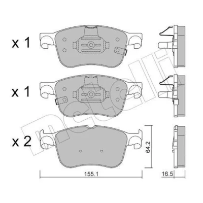 Bilde av METELLI 22 1205 0 Bremseklosser med akustisk slitasjevarsel FORD: Focus Mk4 Turnier, Kuga Mk3