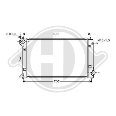 Bilde av DIEDERICHS DCM3283 Radiator Aluminium 625 378 25 Climate TOYOTA: Avensis II Station Wagon, I Sedan, Corolla IX Wagon
