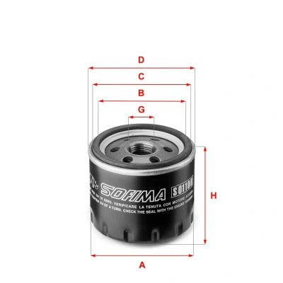 Bilde av SOFIMA S 0110 R Oljefilter M 20 X 1,5 med en retursperreventil Påskruingsfilter FIAT: 500 Hatchback, Panda III BRAVO 2