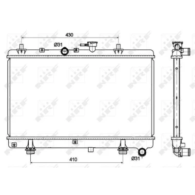 Bilde av NRF 53121 Radiator Aluminium 647 350 26 Kjøleribber loddet