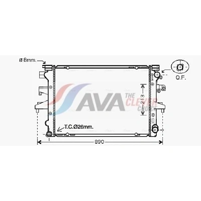 Bilde av PRASCO VN2232 Radiator Aluminium 713 470 34 med hurtigkoplinger Kjøleribber satt sammen mekanisk VOLKSWAGEN: Transporter 5, 5 Bus
