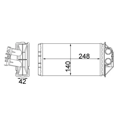 Bilde av MAHLE ORIGINAL AH 187 000S Varmeveksler PEUGEOT: 307 Hatchback