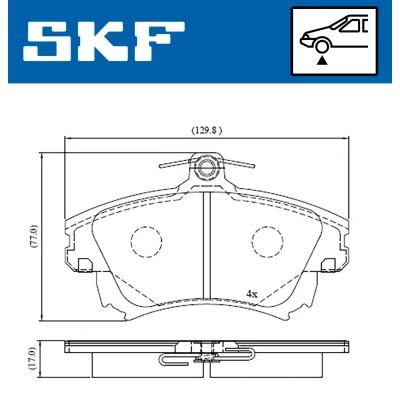Bilde av SKF VKBP 80404 A Bremseklosser med akustisk slitasjevarsel VOLVO: V40 Stasjonsvogn