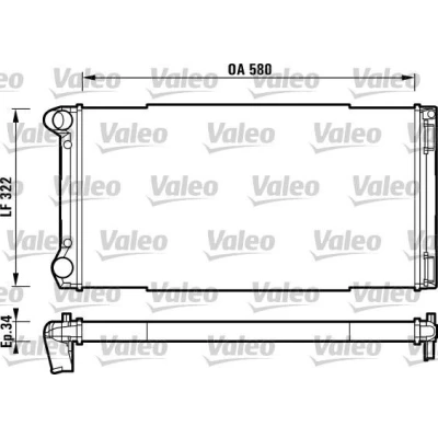 Bilde av VALEO 732913 Radiator Aluminium 580 322 34 uten kjølemiddelregulator Kjøleribber satt sammen mekanisk