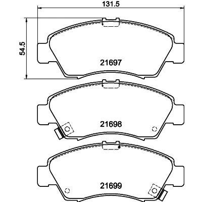 Bilde av HELLA 8DB 355 016 521 Bremseklosser med akustisk slitasjevarsel HONDA: CRX 3, Jazz 2