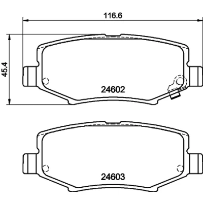 Bilde av HELLA 8DB 355 014 381 Bremseklosser med akustisk slitasjevarsel JEEP: Wrangler 3, Compass, IV