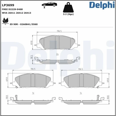 Bilde av Bremseklosser sett, Framaksel, ford usa explorer, 2374693, 2375370, 2385025, L1MC2001BE, L1MC2001BF, L1MC2K021CF